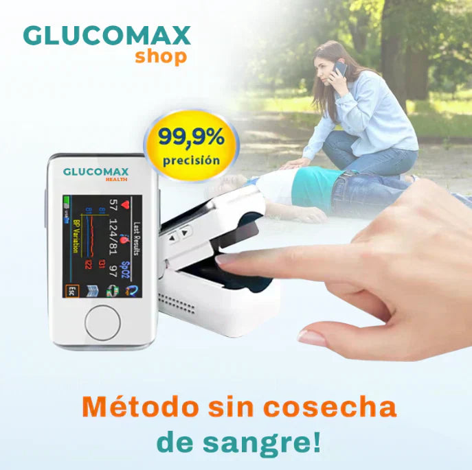 Medidor Láser No Invasivo MULTIUSO GlucoMax + Regalos Exclusivos [PRECISIÓN DEL 99,9%]